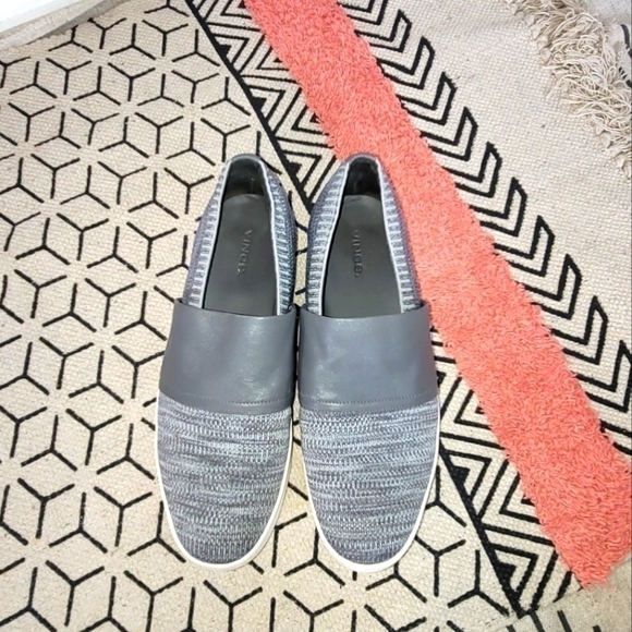 VINCE Ward Gray Knit Platform Slip On Sneakers, sz 10 - Picture 3 of 12